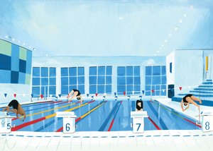 Lewisham Pool, 2015 (olie på papir)