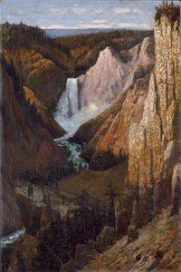 Udsigt over de nedre vandfald, Grand Canyon of the Yellowstone af Grafton Tyler Brown