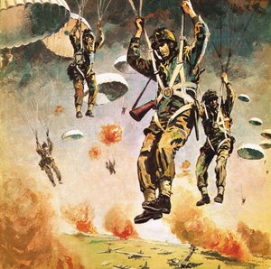 Den britiske 1. luftbårne division falder ned over Arnhem den 17. september. af Graham Coton