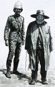 Vinderen af slaget ved Spion Kop, Lord Roberts, og boer-generalen Cronja af Graham Coton