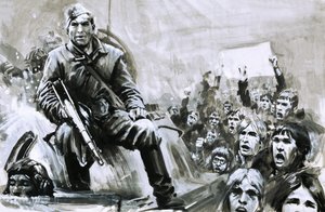 Uidentificeret soldat på kampvogn af Graham Coton
