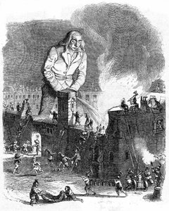 Illustration til "Gullivers rejser" skrevet af Jonathan Swift