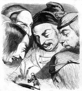 Illustration til "Gullivers rejser" skrevet af Jonathan Swift