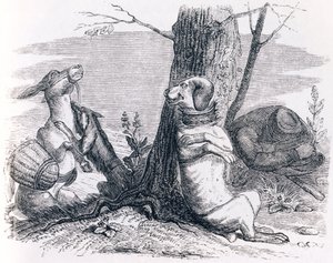 Æslet og hunden - Fabler af La Fontaine af Grandville