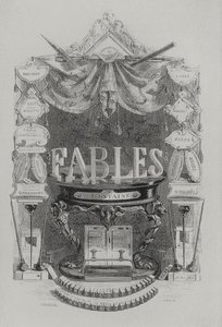 Fables de las Fountaine titelblad af Grandville