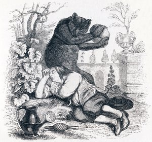 Bjørnen og haveelskeren - Fabler af La Fontaine af Grandville