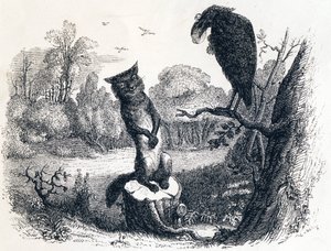 Kragen og ræven) Kragen og ræven - Fabler af La Fontaine af Grandville