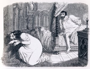 Kusse ændrede sig til en kvinde (La chatte metamorphose en femme) - Fabler af La Fontaine af Grandville