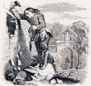 Skatten og de to mænd - Fabler af La Fontaine af Grandville