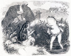 De to tyre og en frø - Fabler af La Fontaine af Grandville