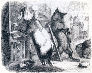 Ulven, geden og gedeungen - Fabler af La Fontaine af Grandville