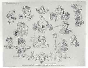Kalligrafiske øvelser, 1832 af Grandville