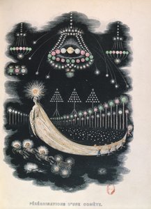 Peregrination of a Comet, muligvis en souvenir fra Halleys Comet i 1834. 1849 af Grandville