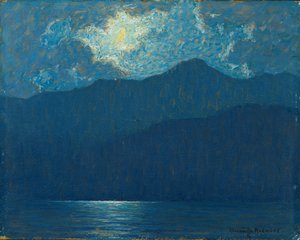 Solopgang over Catalina Island (olie om bord) af Granville Redmond