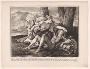 Rinaldo i Armida af Gérard Audran (attributed to)