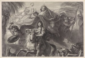 Allegorisk rytterportræt af Louis XIV, konge af Frankrig af Gérard Edelinck