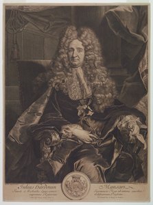 Portræt af Jules-Hardouin Mansart (1646-1708) af Gérard Edelinck