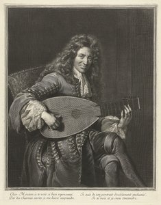 Portræt af lutenisten og komponisten Charles Mouton ca. 1626-1710, ca. 1695