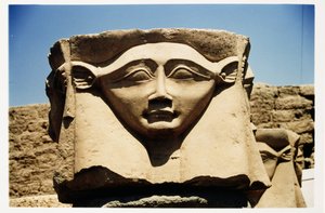 Head of Hathor fra en kolonne, ca. 125 f.Kr.-60 e.Kr