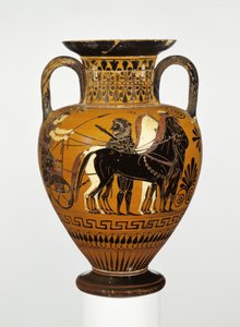 Attisk sort-figur hals amfora med apoteose af Herakles, ca. 530-20 f.Kr. (terracotta)