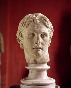 Hoved af Alexander den Store, fundet ved Pergamon (marmor)