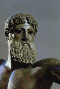 Hovedet af Poseidon, ca. 460-450 f.Kr. bronzedetalje fra 111367