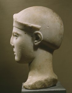 Hoved af Athena med hjelm, fra Aegina, ca. 470-460 f.Kr. (parisk marmor)