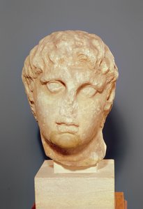Leder af en af Diadochi eller leder af Alexander III (356-323 f.Kr.) den Store (marmor)