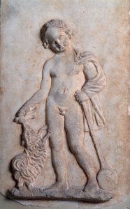 Magna graecia: lille dreng leger, marmorrelief, 5. århundrede f.Kr af Greek