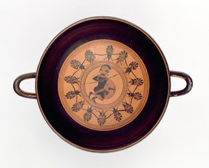Siana Cup forestiller en kriger, ca. 560 f.Kr. (ler) af Greek