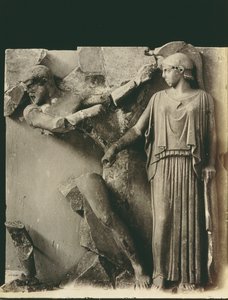 The Labours of Hercules, metope fra Zeus-templet i Olympia, ca. 470-457 f.Kr. (marmor) af Greek