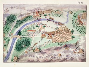 Slaget om citadellet ved Arta, plade 9 fra Pictorial History of the Greek Independence War of General Makryjannis af Greek School
