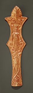 Trense frontlet, plakette med en repræsentation af en kvinde med slangeben (guld) af Greek School