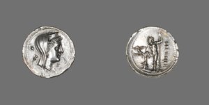 Drachme forestillende nymfen amfitrit, 216-203 f.Kr af Greek School