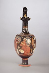 Rød og hvid figur Oinochoe, ca. 310 f.Kr. (keramik) af Greek School