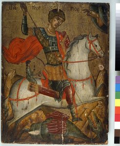 St. George dræber dragen, ikon, Kreto-venetiansk skole, af Greek School