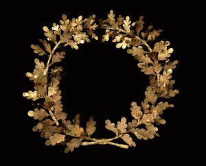 Krans af egeblade og agern, ca. 350-300 f.Kr. (guld)
