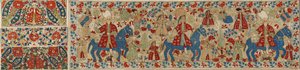 Brudepudebetræk, fra Ioannina, Ipeiros, 1600-1700-tallet (linned med silke- og sølvmetaltråde) af Greek School
