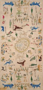 Sampler, fra Ioannina, Ipeiros, 18.-19. århundrede (linned broderet med silketråde) af Greek School