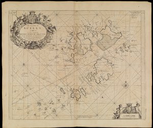 Kort over Scilly-øerne, ca. 1693 (tryk)