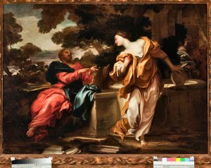 Kristus og den samaritanske kvinde ved Jakobs brønd Maleri af Gregorio de Ferrari (1647-1726), Genes, Musei di Strada Nuova (inv n PR 375)
