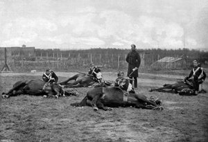 Et parti af den 4. Queens Own Husars træfning trådte af, 1896. af Gregory and Co