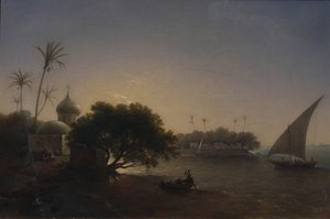 Udsigt over Nilen i Egypten, 1851 af Grigori Grigorevich Chernetsov
