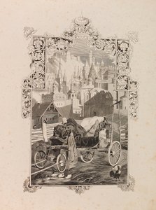 Frontispice til romanen Tarantas The Tarantass af Vladimir Sollogub, 1845. af Grigori Grigorevich Gagarin