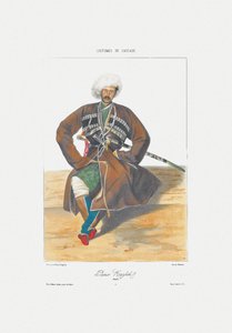 Prins Kazbek af Ossetien Fra: Scener, landskaber, skikke og kostumer i Kaukasus, 1840 af Grigori Grigorevich Gagarin