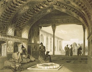 Spejlsalen i Palace of the Sardar of Yerevan, Armenien, plade 17 fra en bog om Kaukasus, indgraveret af Charles Claude Bachelier og Celestin Francois Nanteuil (1813-73) pub. af Alfred