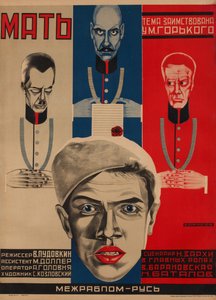 Filmplakat Mother after M. Gorky, 1926 af Grigori Ilyich Borisov