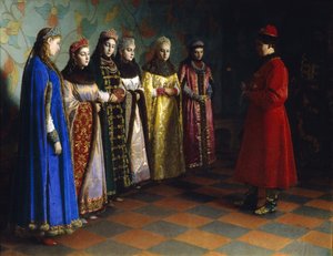 Tsar Alexei Mikhailovich vælger en brud, 1882 af Grigori Semenovich Sedov