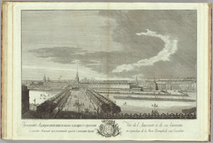 Nevsky Prospekt med Admiralitetsudsigten Bog til 50-året for grundlæggelsen af Skt. Petersborg, 1753 af Grigory Anikeevich Kachalov