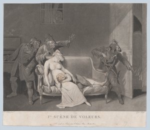 Første scene af tyve, ca. 1805. af Gror